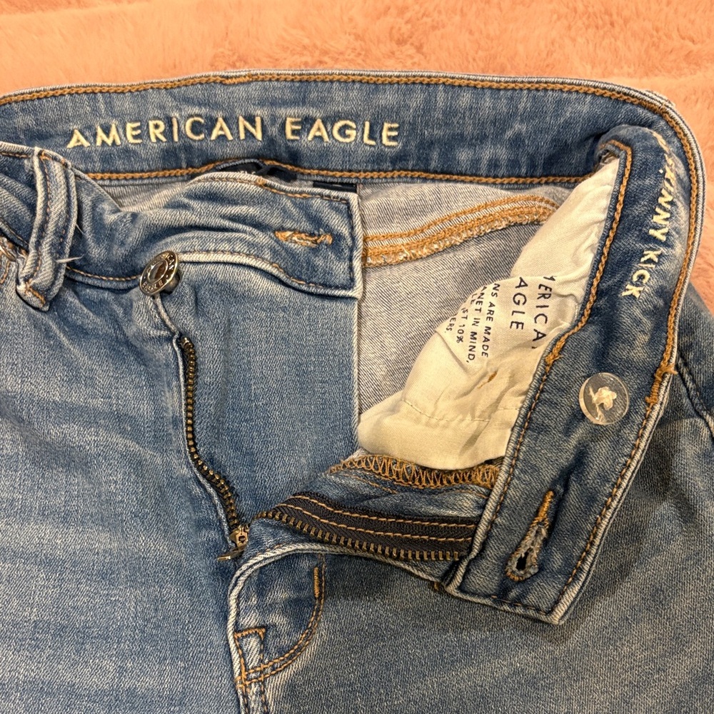 American Eagle Outfitters Women's High Rise Skinny Kick Jeans size 00 Short - Picture 3 of 6
